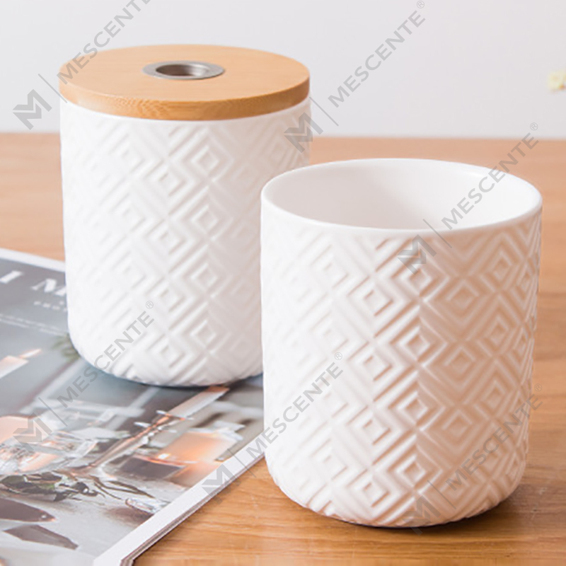 M&Scent 100 ml 200 ml runde Keramik-Aroma-dekorative Glasflasche mit Schilfrohr-Diffusor