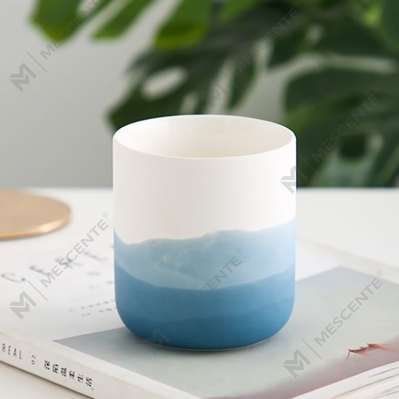 M&Scent Decorrative Keramik-Teelichthalter, Laternen und Kerzengläser in blau-weißer Vase