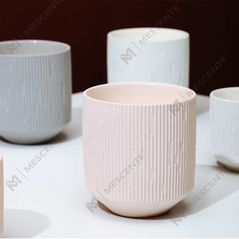 M&Scent Großhandel, luxuriöse, quadratische, mattschwarze, einzigartige, bernsteinfarbene Kerzengläser aus Keramik mit Holzdeckel