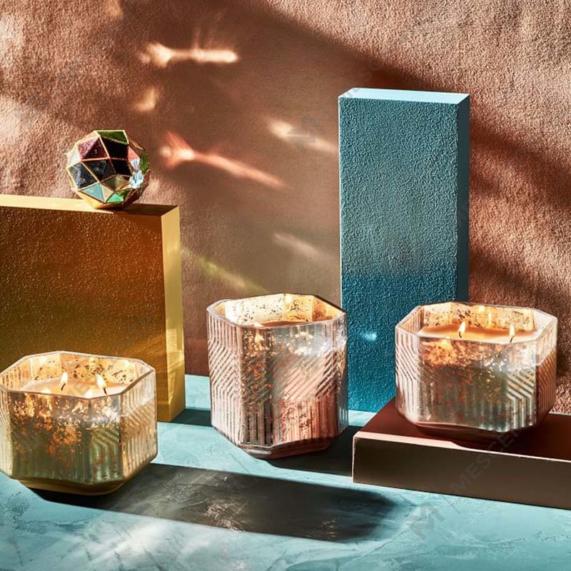 Großhandel kundenspezifische billige Glas-Paraffinwachs-religiöse Deko-Mercury-Duftkerzen