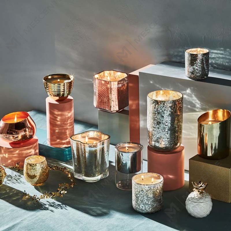 Großhandel kundenspezifische billige Glas-Paraffinwachs-religiöse Deko-Mercury-Duftkerzen
