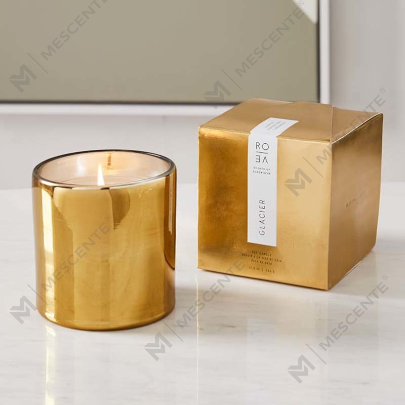 Amazon Luxus-Geschenkset mit individuellem Golddruck, Logo, schwarzem Glas, duftenden Sojawachskerzen, Dekoration, Geschenkset
