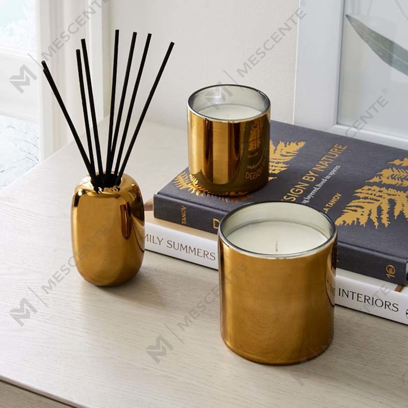 Amazon Luxus-Geschenkset mit individuellem Golddruck, Logo, schwarzem Glas, duftenden Sojawachskerzen, Dekoration, Geschenkset