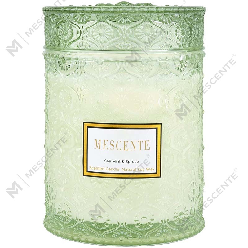 M&S Cent Hausgemachte Eukalyptus-Spearmint-Sojawachs-Trockenblumen-Duft-Spa-Kerze