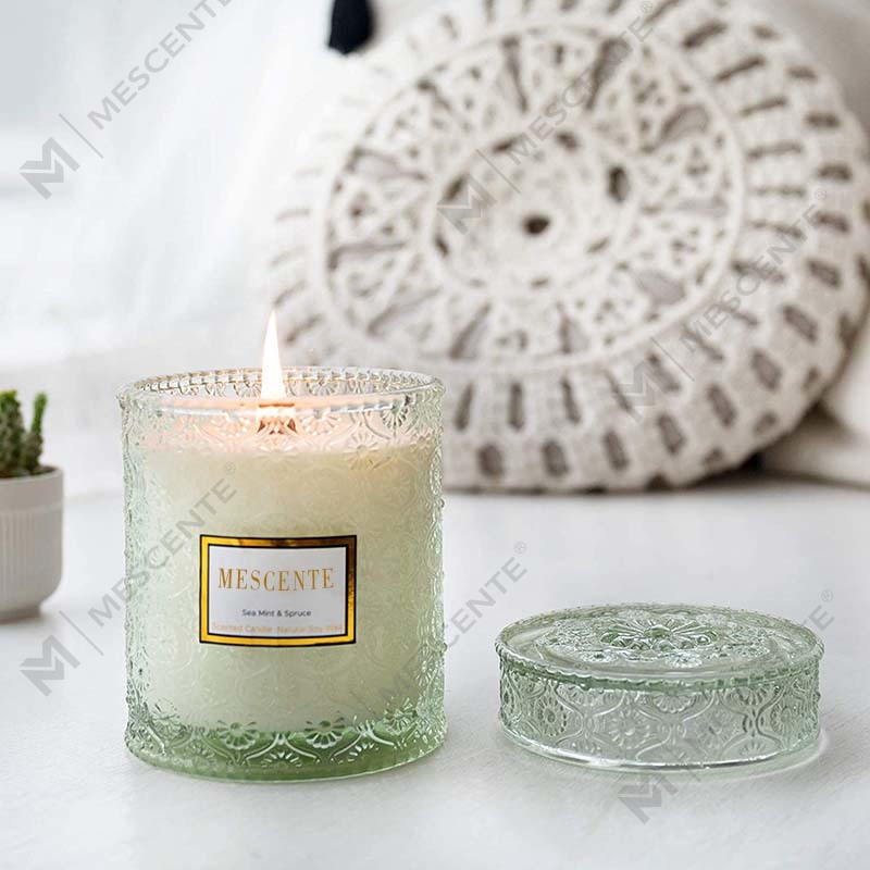 M&S Cent Hausgemachte Eukalyptus-Spearmint-Sojawachs-Trockenblumen-Duft-Spa-Kerze