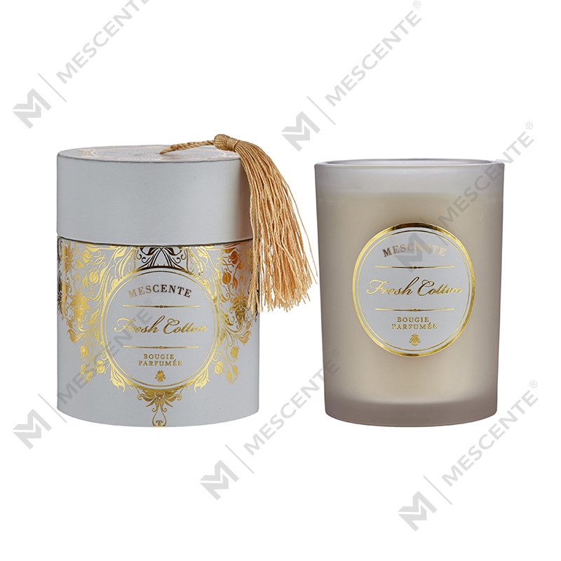 M&Scent Luxus-Weihnachts-Duftkerzen mit personalisiertem Logo in Weiß