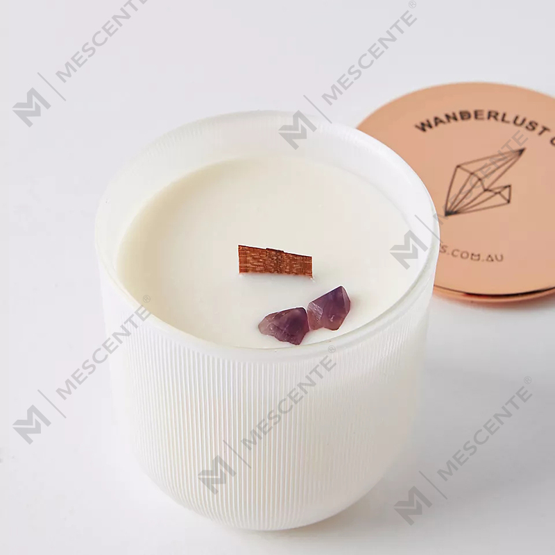 Luxus-Marmor-Glänzendes Logo-Kristall-infundiertes Edelstein-Chakra-Aromatherapie-Duft-Sojawachskerzen im Großhandel