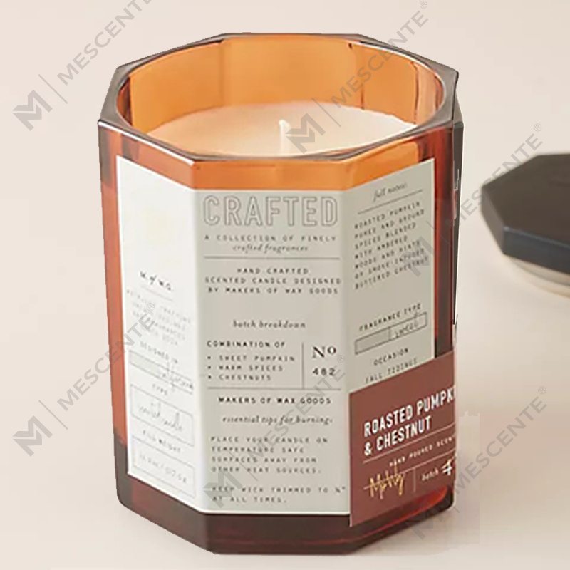 M&Scent Custom Luxus-Glasgefäß mit Baumwolldocht und Holzdeckel, Sojawachsmischung, herbstliche handgefertigte Glaskerze