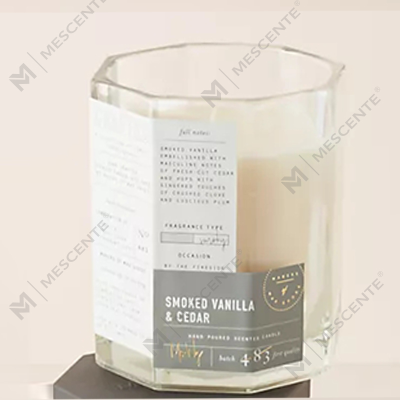 M&Scent Custom Luxus-Glasgefäß mit Baumwolldocht und Holzdeckel, Sojawachsmischung, herbstliche handgefertigte Glaskerze