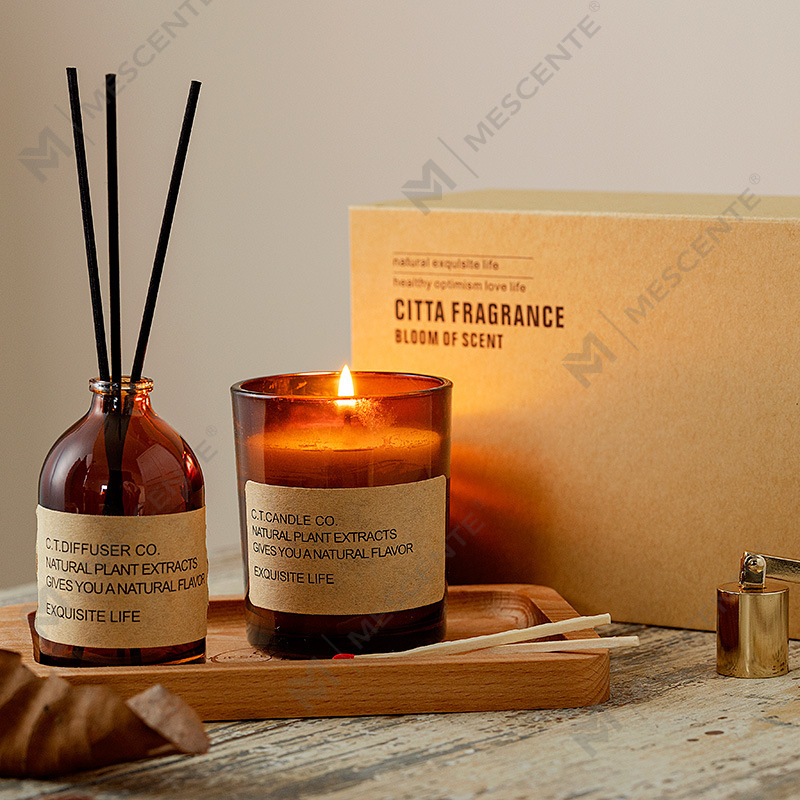 M&Scent Luxusdekor-Set aus Schilfrohrdiffusor und Duftkerze für zu Hause mit Boxverpackung