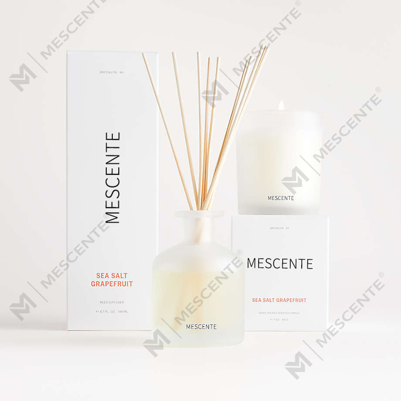 M&Scent luxuriöses Private-Label-Geschenkset mit Duftstäbchen-Diffusor in lila Farbe und Box