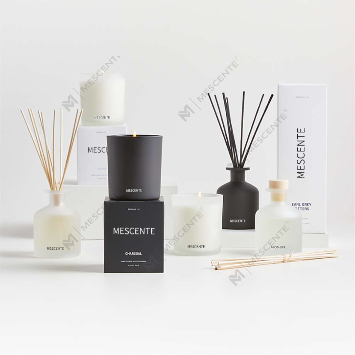 M&Scent luxuriöses Private-Label-Geschenkset mit Duftstäbchen-Diffusor in lila Farbe und Box