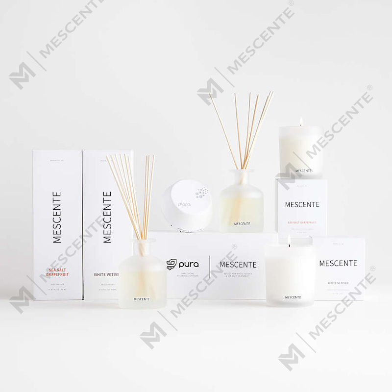 M&Scent luxuriöses Private-Label-Geschenkset mit Duftstäbchen-Diffusor in lila Farbe und Box