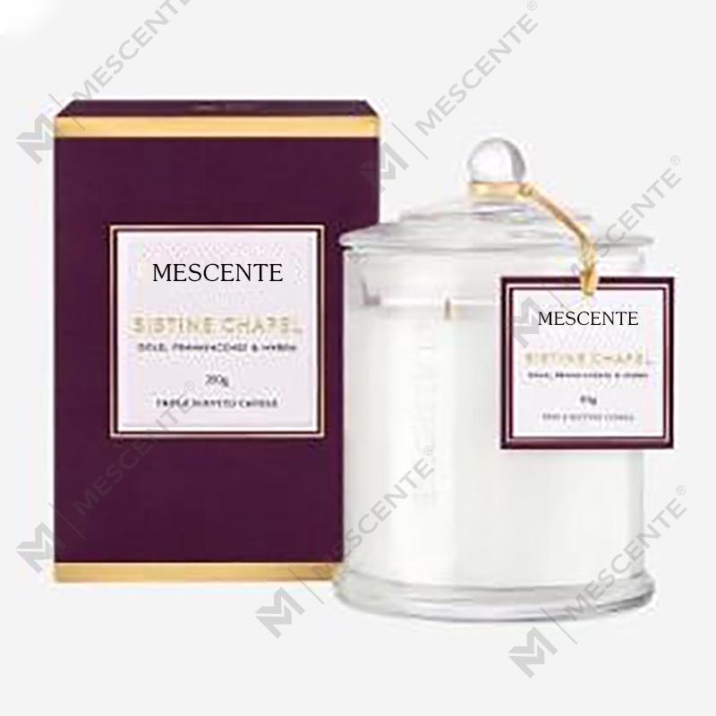 M&Scent Wholesale Luxus-Sojakerzen im kundenspezifischen Private Label-Weihnachtsglas mit gewölbtem Duft und Deckel