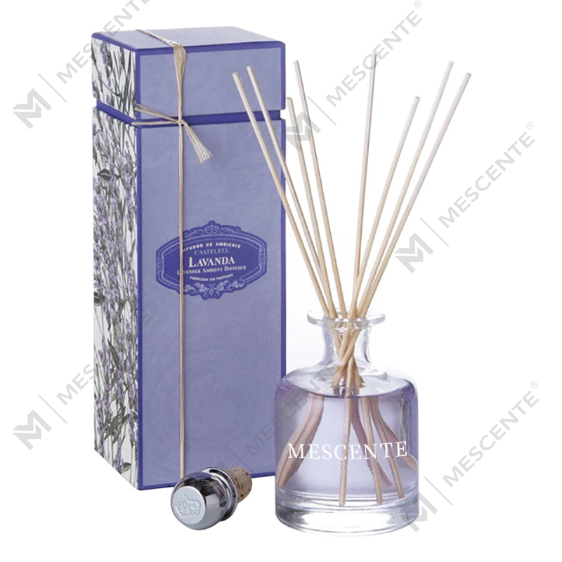 Luxus-Frühling, 400 ml, umweltfreundliche rosa Flaschen, Zementgraues Leder, Magnolien-Duft, Blumenstäbchen, Schilfrohr-Diffusor