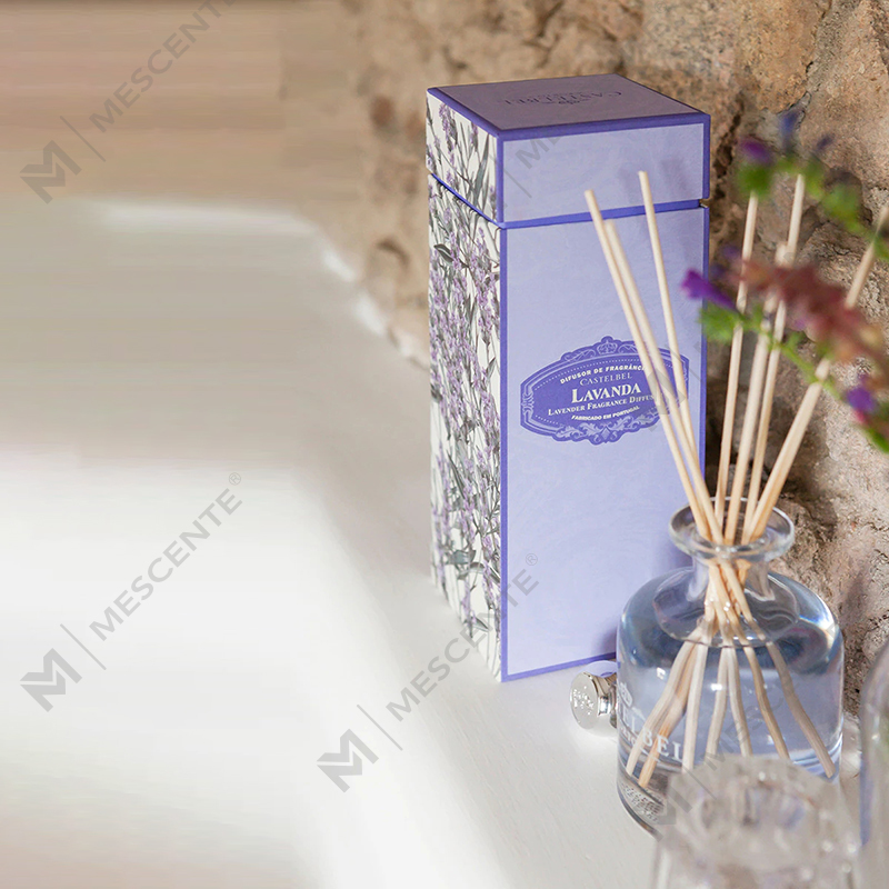 Luxus-Frühling, 400 ml, umweltfreundliche rosa Flaschen, Zementgraues Leder, Magnolien-Duft, Blumenstäbchen, Schilfrohr-Diffusor