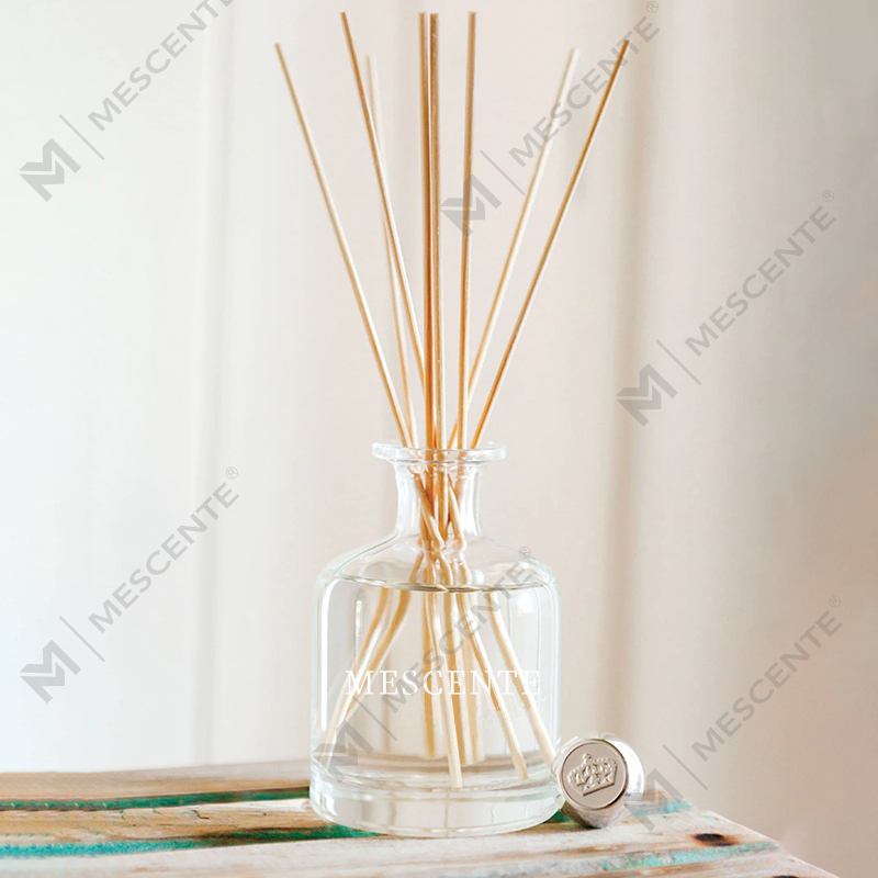 Luxus-Frühling, 400 ml, umweltfreundliche rosa Flaschen, Zementgraues Leder, Magnolien-Duft, Blumenstäbchen, Schilfrohr-Diffusor